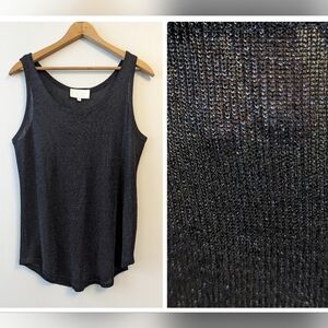 Vintage Cache Metallic Open Knit Tank Top Y2k 90s Fairy